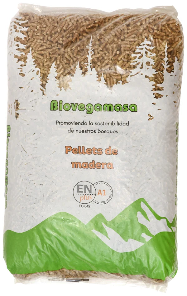 Pellets Biovegamasa, 2 palets de 144 sacos de 15 kg